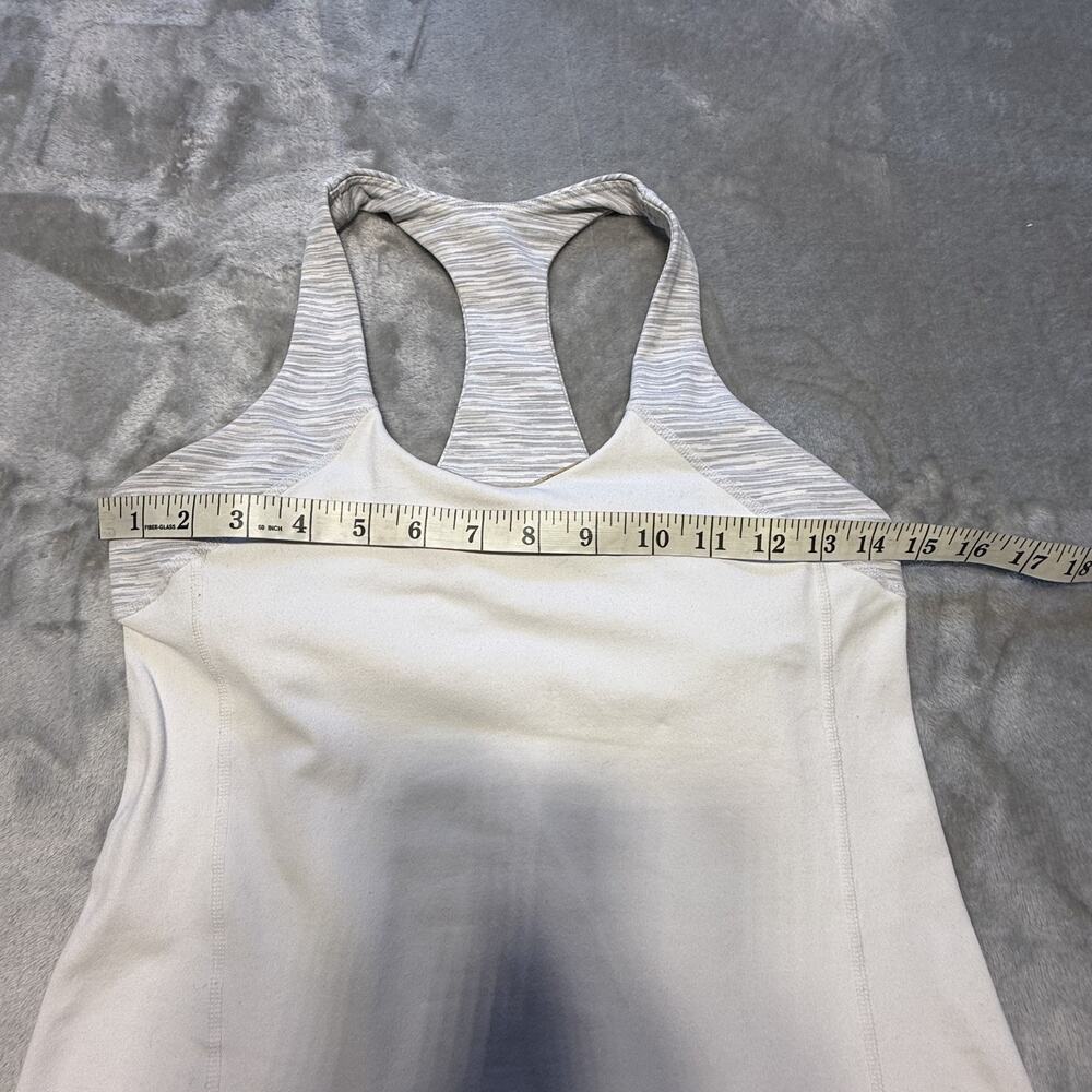 Lululemon Tank Top Womens 6 White Gray Racerback Athletic Yoga Gym Built-In Bra - Picture 3 of 7